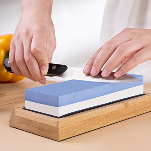 Whetstone Knife Sharpener Stone Set Dual Sided Grit 1000/6000 Whet...