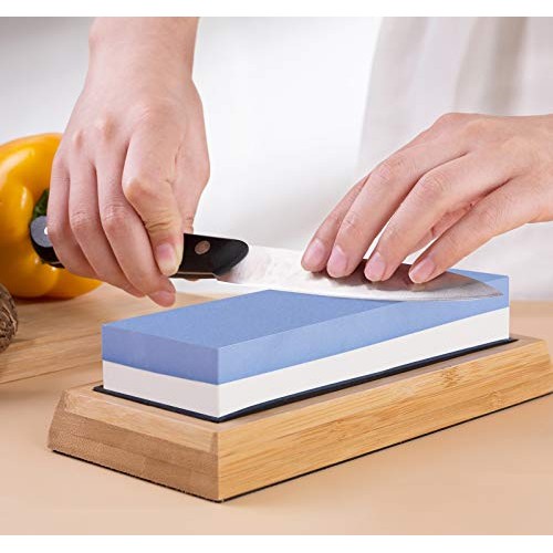 Whetstone Knife Sharpener Stone Set Dual Sided Grit 1000/6000 Whet...