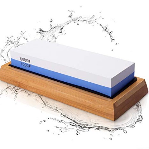 Whetstone Knife Sharpener Stone Set Dual Sided Grit 1000/6000 Whet...