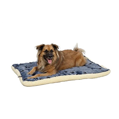 Reversible Paw Print Pet Bed in Blue / White, Dog Bed Measures 35L...