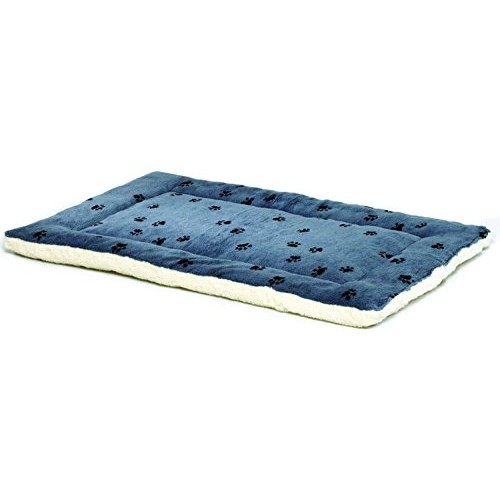Reversible Paw Print Pet Bed in Blue / White, Dog Bed Measures 35L...