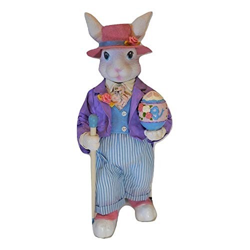 Rare Retired 13-inch Fabric Mache Easter Bunny Dressed in Suit wit...