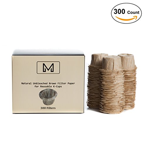 300 Disposable Natural Brown Coffee Filter Paper for Reusable Sing...