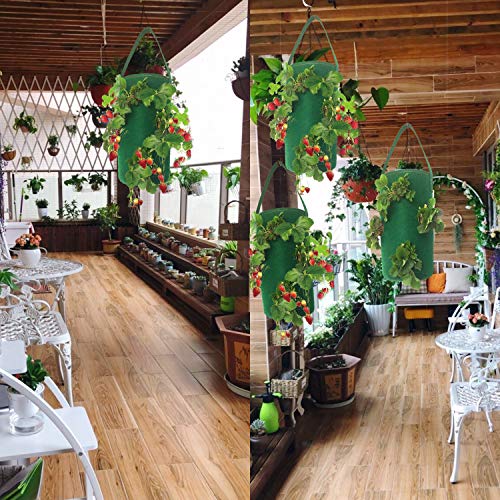Migaven 2pcs Garden Planting Bag Multi-Mouth Hanging Strawberry He...