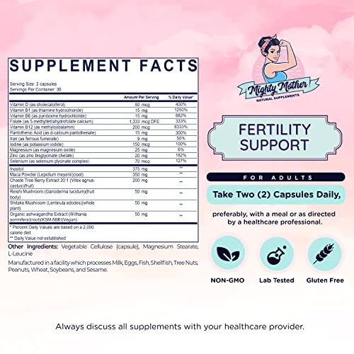 Mighty Mother Fertility Supplement for Women, Inositol Capsules wi...