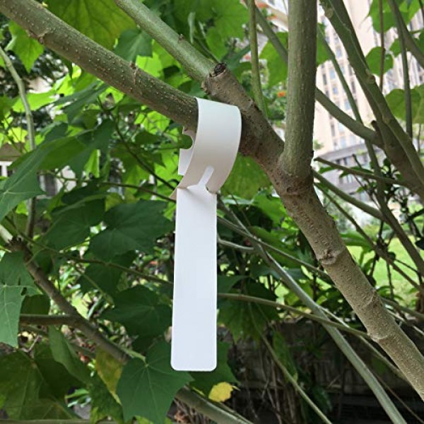 200 Pcs White Plastic Plant Tags with a Marker Pen, Wrap Around Ha...