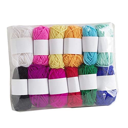 12 Colors Wool Yarns, Childrens DIY Soft Acrylic Yarn Household S...