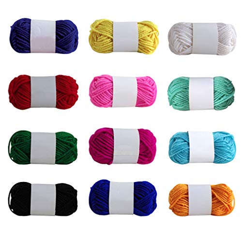 12 Colors Wool Yarns, Childrens DIY Soft Acrylic Yarn Household S...