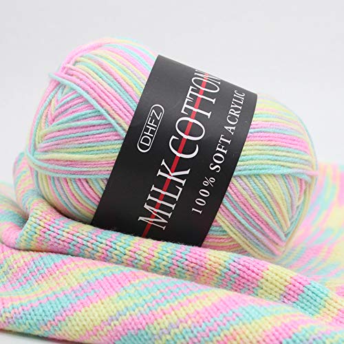 Super Soft Gradient Colorful Milk Cotten Yarn,Hand Knitting 50g Kn...