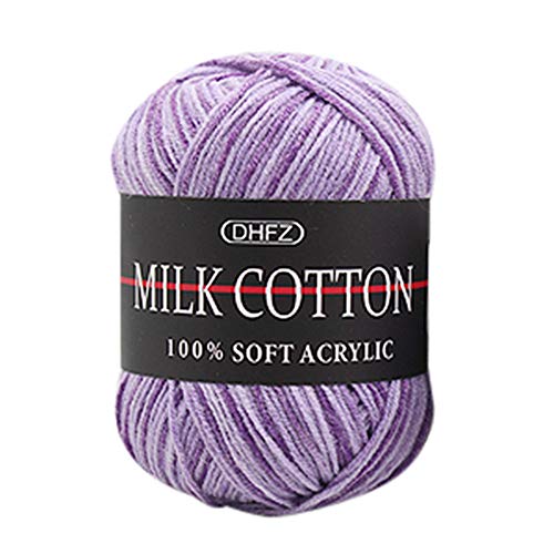 Super Soft Gradient Colorful Milk Cotten Yarn,Hand Knitting 50g Kn...