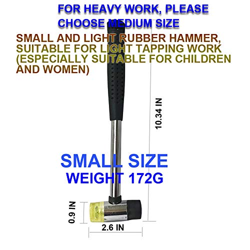 MIKMAYTOO Soft Mallet with 2 Head Tip, Double-Faced Rubber Soft He...