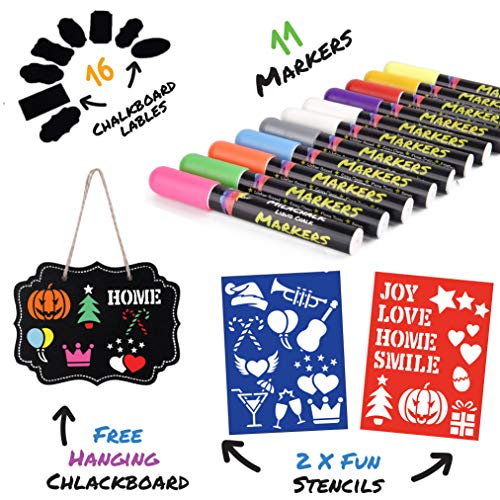Chalk Markers by Mila Markers, Pack of 11 + A Chalkboard + Christm...