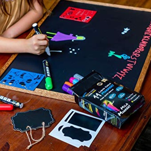 Chalk Markers by Mila Markers, Pack of 11 + A Chalkboard + Christm...