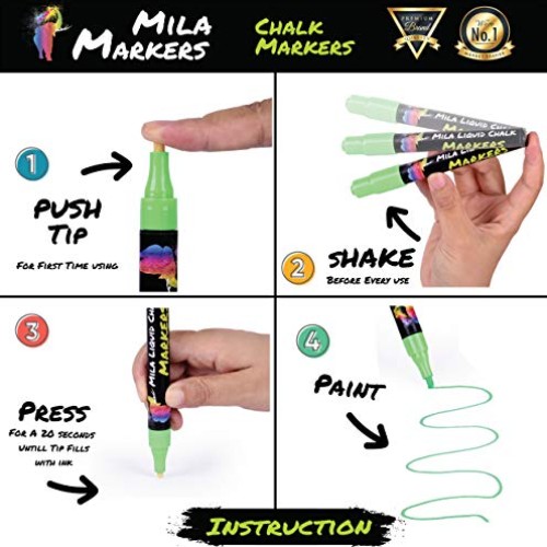 Chalk Markers by Mila Markers, Pack of 11 + A Chalkboard + Christm...