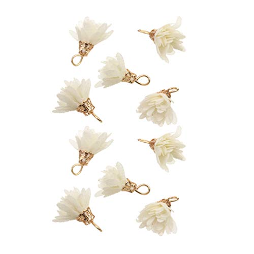 Milisten 20pcs Chiffon Flower Tassels Flower Pendents Jewelry Maki...