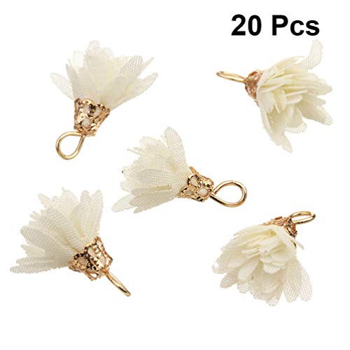 Milisten 20pcs Chiffon Flower Tassels Flower Pendents Jewelry Maki...