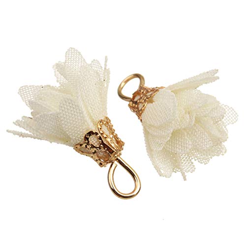 Milisten 20pcs Chiffon Flower Tassels Flower Pendents Jewelry Maki...