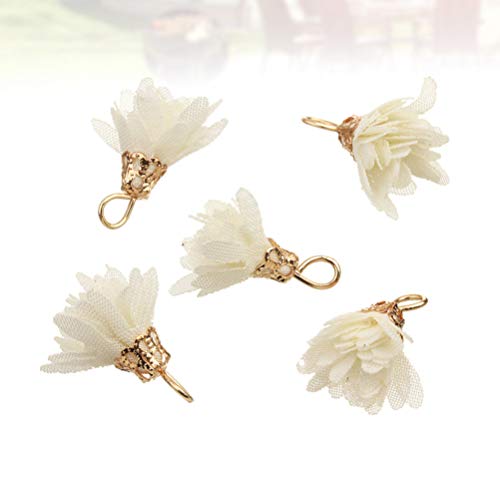 Milisten 20pcs Chiffon Flower Tassels Flower Pendents Jewelry Maki...
