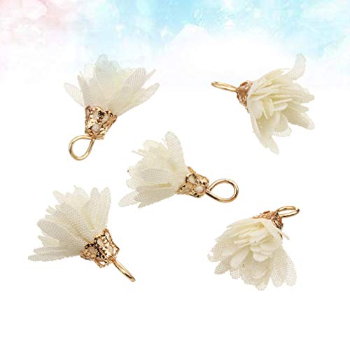Milisten 20pcs Chiffon Flower Tassels Flower Pendents Jewelry Maki...
