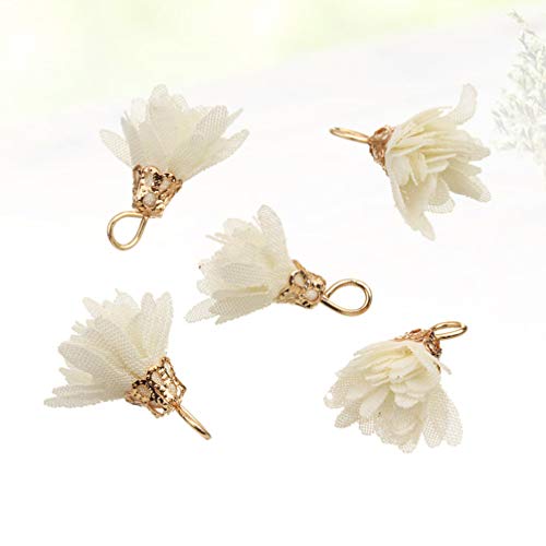 Milisten 20pcs Chiffon Flower Tassels Flower Pendents Jewelry Maki...