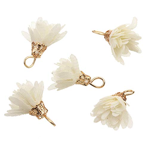 Milisten 20pcs Chiffon Flower Tassels Flower Pendents Jewelry Maki...