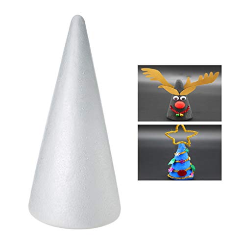 MILISTEN 5Pcs Craft Foam Cone White Styrofoam Cones for DIY Home A...
