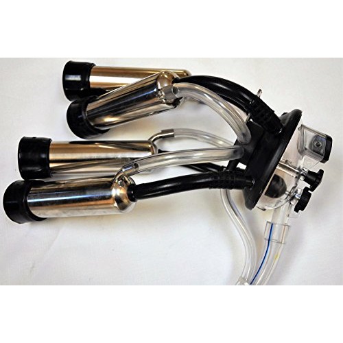 Cow Milker Claw Cluster w/4X Milk Shells & 4X Rubber Liners for De...
