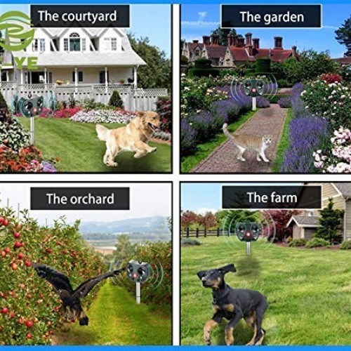 Solar Ultrasonic Animal Repellent Outdoor- Garden Deer Away Repell...