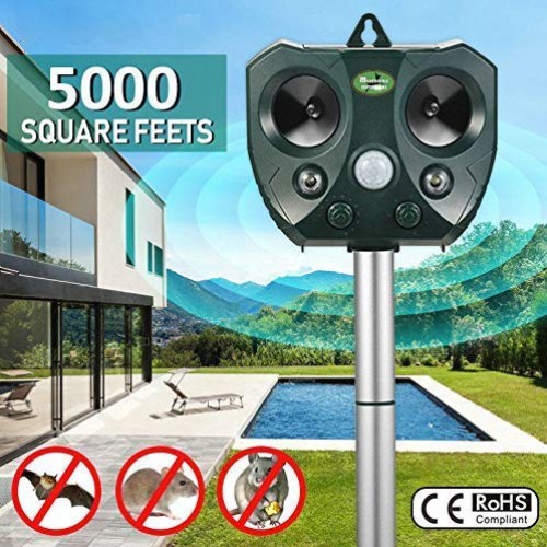 Solar Ultrasonic Animal Repellent Outdoor- Garden Deer Away Repell...
