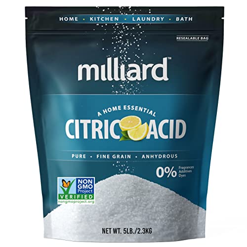 Milliard Citric Acid 5 Pound - 100% Pure Food Grade Non-GMO Projec...