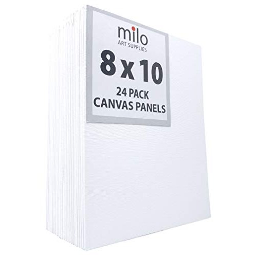 MILO | 8 x 10 24 Pack Canvas Panels | Bulk Set of 24 8x10 inch Ca...