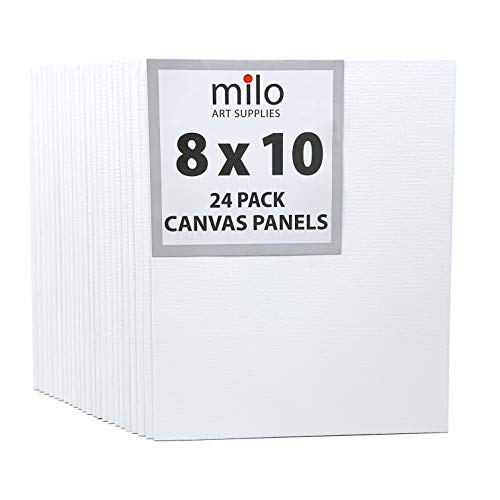 MILO | 8 x 10 24 Pack Canvas Panels | Bulk Set of 24 8x10 inch Ca...