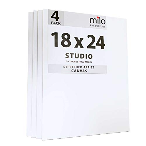 MILO PRO | 18 x 24 Stretched Canvas Pack of 4 | 3/4 inch Studio ...