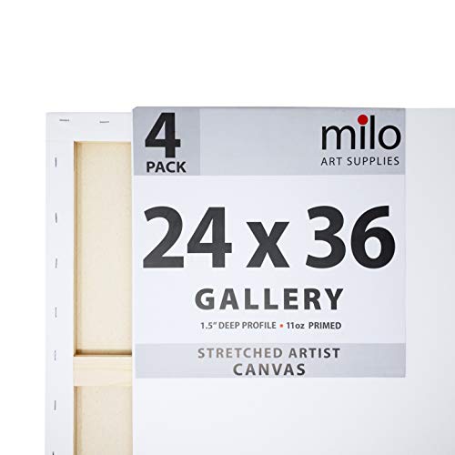 MILO PRO | 24 x 36 Stretched Canvas Pack of 4 | 1.5 inch Deep Ga...