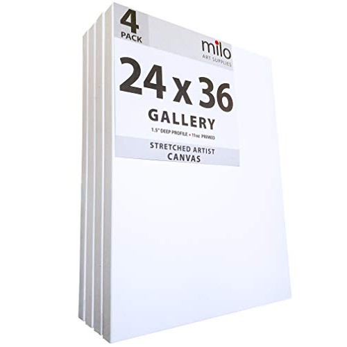 MILO PRO | 24 x 36 Stretched Canvas Pack of 4 | 1.5 inch Deep Ga...
