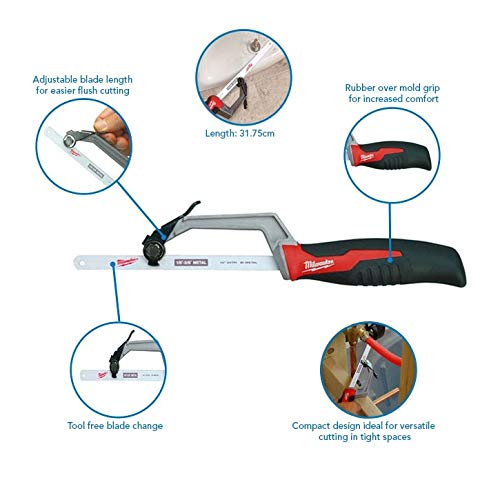 Milwaukee 48-22-0012 Compact Hand Operated Hack Saw w/ Tool-Less B...