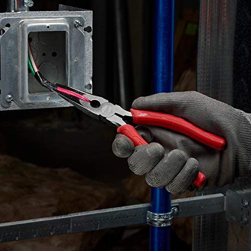 Milwaukee 48-22-6101 8-Inch Long Nose Pliers with Reaming Head and...