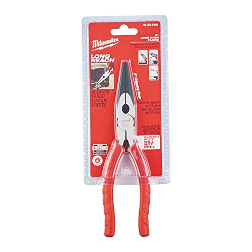 Milwaukee 48-22-6101 8-Inch Long Nose Pliers with Reaming Head and...
