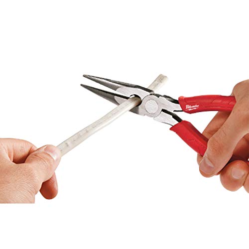 Milwaukee 48-22-6101 8-Inch Long Nose Pliers with Reaming Head and...