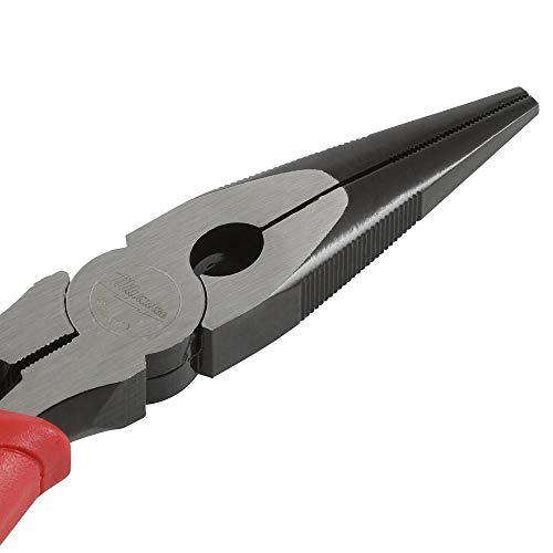 Milwaukee 48-22-6101 8-Inch Long Nose Pliers with Reaming Head and...