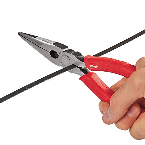 Milwaukee 48-22-6101 8-Inch Long Nose Pliers with Reaming Head and...