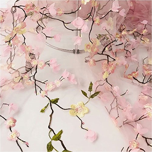 Milylace 3D Flower African Lace Fabric 5 Yards Delicate Embroidery...