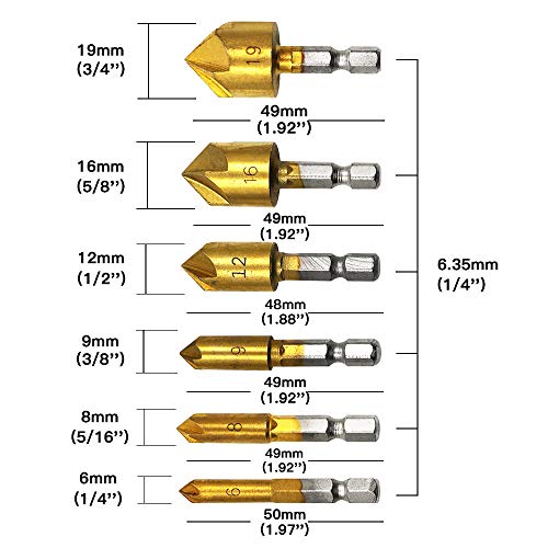MIMIVIVA Countersink Drill Bit, Countersink Drill Bit Set with 82 ...