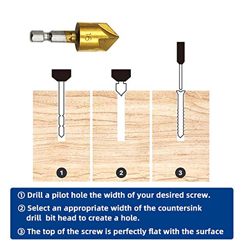 MIMIVIVA Countersink Drill Bit, Countersink Drill Bit Set with 82 ...
