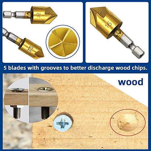 MIMIVIVA Countersink Drill Bit, Countersink Drill Bit Set with 82 ...