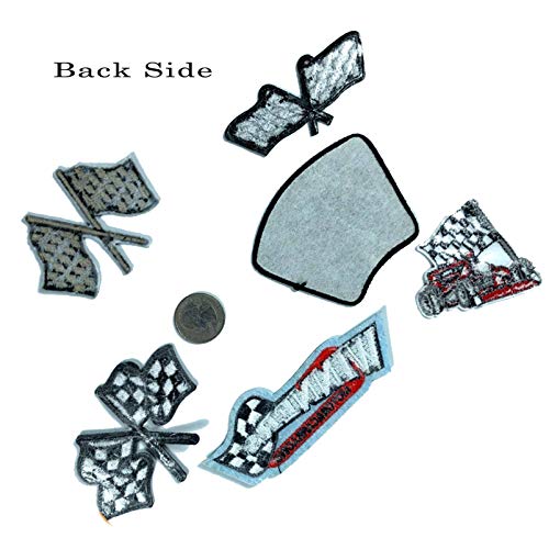 F1 Cycle Racing Winners Flag Iron On Patches Embroidered Sew On Pa...