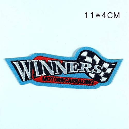 F1 Cycle Racing Winners Flag Iron On Patches Embroidered Sew On Pa...