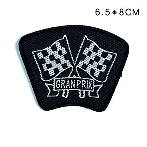 F1 Cycle Racing Winners Flag Iron On Patches Embroidered Sew On Pa...
