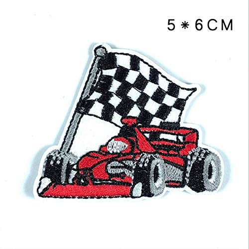 F1 Cycle Racing Winners Flag Iron On Patches Embroidered Sew On Pa...