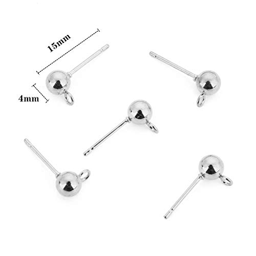 Minelife 300 Pieces Round Ball Earrings Posts, Earrings Posts with...